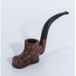 A treen pipe in the shape of a boot