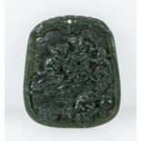 Q'ing dynasty carved jade pendant