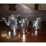 A silver plated tea set.