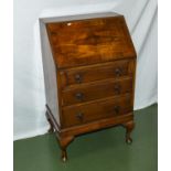 A walnut bureau 1930s.