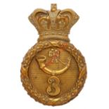3rd (East Kent) Regiment (The Buffs) OR’s Light Company Albert pattern shako plate 1839-55.