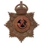 Channel Islands. Royal Jersey Light Infantry OR’s helmet plate circa 1901-14.