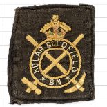 Indian Army. Kolar Gold Field Battalion AFI cloth pagri badge