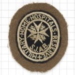WW1 SJAB Military Home Hospitals Reserve cloth embroidered breast badge
