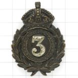 3rd (Hampstead) Middlesex Rifle Volunteers Victorian badge.