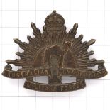 Australian Camel Corps WW1 scarce unofficial brass slouch hat badge.