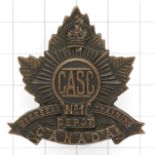 Canadian Army Service Corps 1st Overseas Training Depot CEF cap badge.