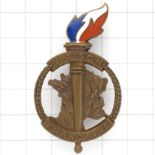 Liason Francaise bronze and enamel WW2 badge.
