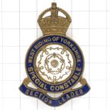 Section Leader West Riding of Yorkshire Special Constabulary police lapel badge.