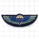 Special Air Service cloth embroidered SAS parachute qualification wing.