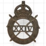 24th Lancers WW2 raised OSD bronze cap badge circa 1940-44.