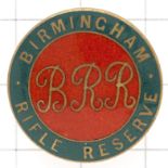 Birmingham Rifle Reserve WW1 VTC scarce enamel lapel badge.