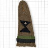 51st (Leeds Rifles) Royal Tank Regiment khaki cloth epaulette,