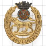 York and Lancaster Regiment Officer’s cap badge.