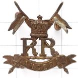 Boer War Her Majesty’s Reserve Regiment of Lancers bi-metal cap badge.