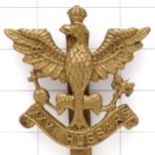 26th Hussars WW2 raised cavalry brass cap badge.