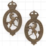 Army Remount Service WW1 scarce facing pair of OSD bronze collar badges.