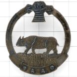 East African Armoured Corps rare WW2 sheet silver cap badge.