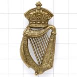 Royal Irish Reserve Regiment Boer War OR’s brass cap badge.