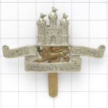 The Norfolk Volunteers WW1 scarce bi-metal VTC cap badge.