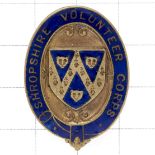 Shropshire Volunteer Corps WW1 VTC enamelled lapel badge