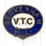 Beckenham VTC rare WW1 enamelled lapel badge.