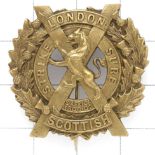 London Scottish 2nd Bn. scarce WW1 bronze pagri badge.