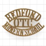 BEDFORD / OTC / MODERN SCHOOL brass shoulder title.