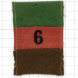 6th Armoured Car Company, Tank Corps scarce cloth embroidered pagri flash.
