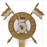 5th Royal Irish Lancers OR’s bi-metal cap badge circa 1896-1922
