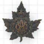 Canadian Army Veterinary Corps WW1 bronze cap badge.