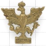 26th Hussars WW2 raised scarce Officer’s cast brass 1st pattern cap badge.