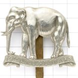 19th Hussars OR's white metal cap badge circa 1898-1902.