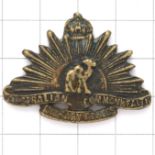 Australian Camel Corps WW1 scarce unofficial brass collar badge.