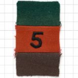 5th Armoured Car Company, Tank Corps scarce embroidered cloth pagri flash.