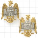 Bedfordshire Yeomanry pair of Officer’s collar badges.