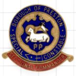 Borough of Preston Special Constable Sectional Commander’s WW1 police lapel badge.