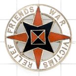 Friends War Victims Relief rare WW2 circular enamel badge circa 1940-42.