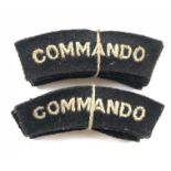 WW2 Commando Cloth Shoulder Titles.