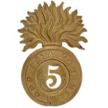 5th (Northumberland) (Fusiliers) Regiment of Foot Victorian OR’s glengarry badge circa 1874-81.