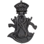 Indian Army. North Western Railway Volunteer Rifles Victorian helmet badge.