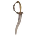 Royal Marines Indian Mutiny, Attributed Indian Brass Hilted Fighting Knife.