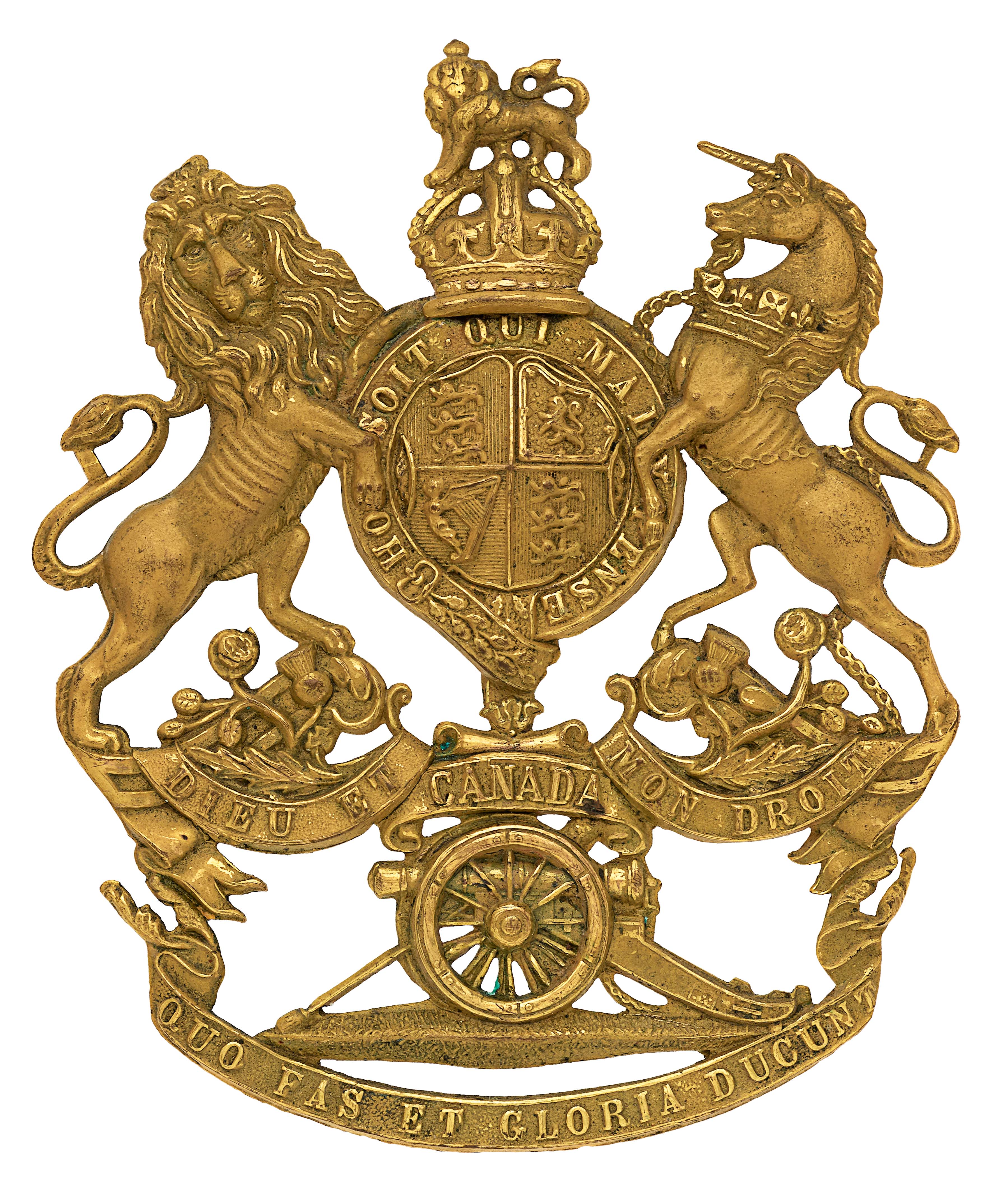 Royal Canadian Artillery Senior NCO’s helmet plate circa 1901-14.