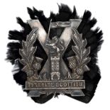 Tyneside Scottish Officer’s 1915 hallmarked silver Officer’s glengarry badge.