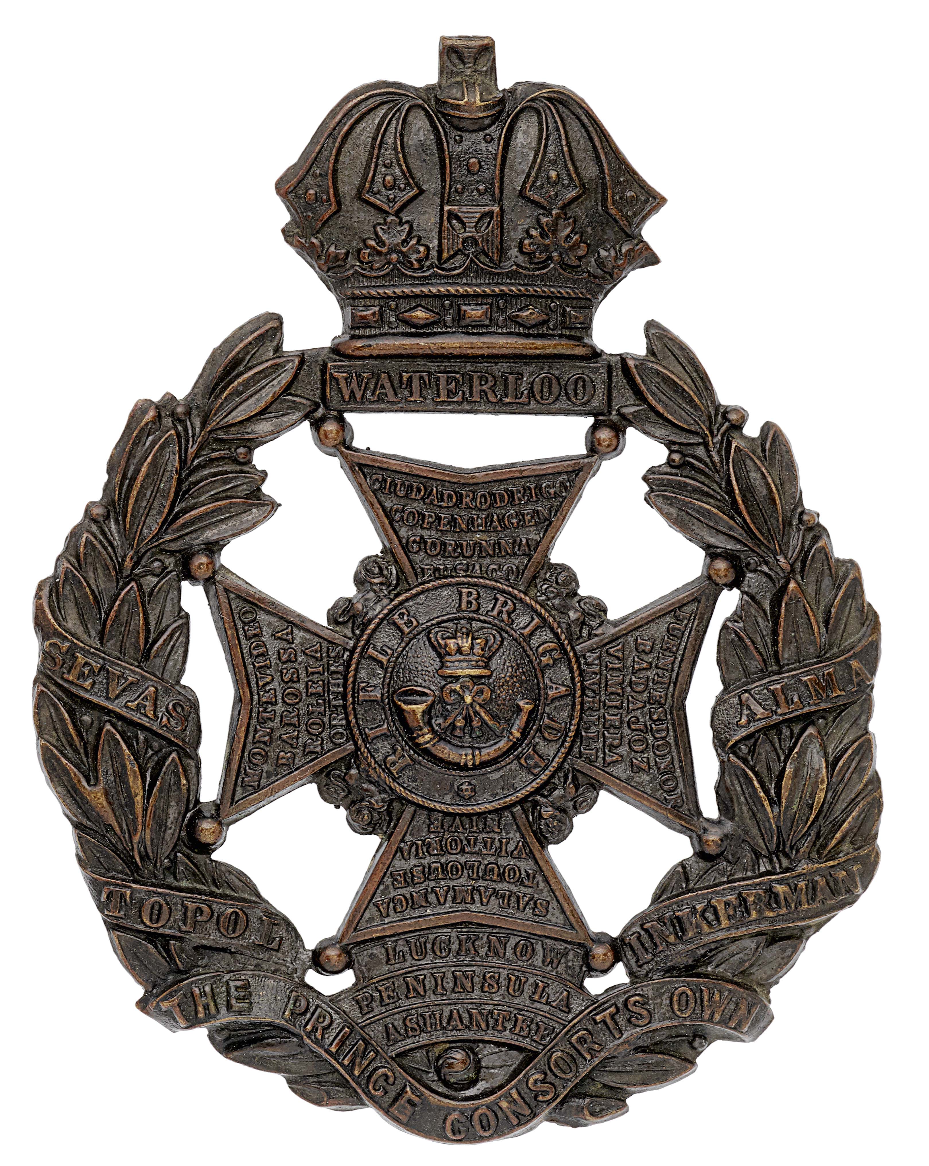 Rifle Brigade Victorian OR’s helmet plate circa 1878-90.