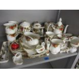 Royal Albert Old Country Roses china to include a coffee set, gravy boat, cake stand and others