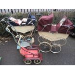 Prams to include two Royal prams and a dolls house