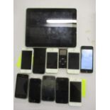 Ten iPhones in various condition and an ipad1