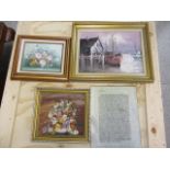 Pictures to include Jim Ford,depicting moored fishing boats, oil on canvas, signed lower right