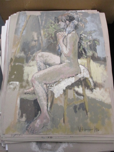 Val and Roger Hamer studio - approximately 500-600 portraits, still life and life studies, pastels - Image 3 of 5